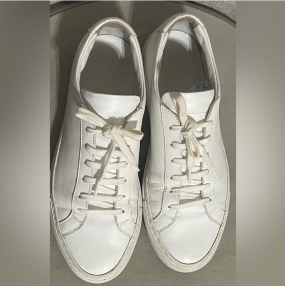 Leather Common Projects Original Achilles Low White Leather Sneakers Eu 38 Us 8 View 3
